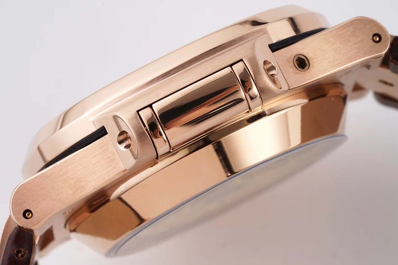 Nautilus Chronograph 5980/R-001 in Rose Gold on Brown Leather Strap