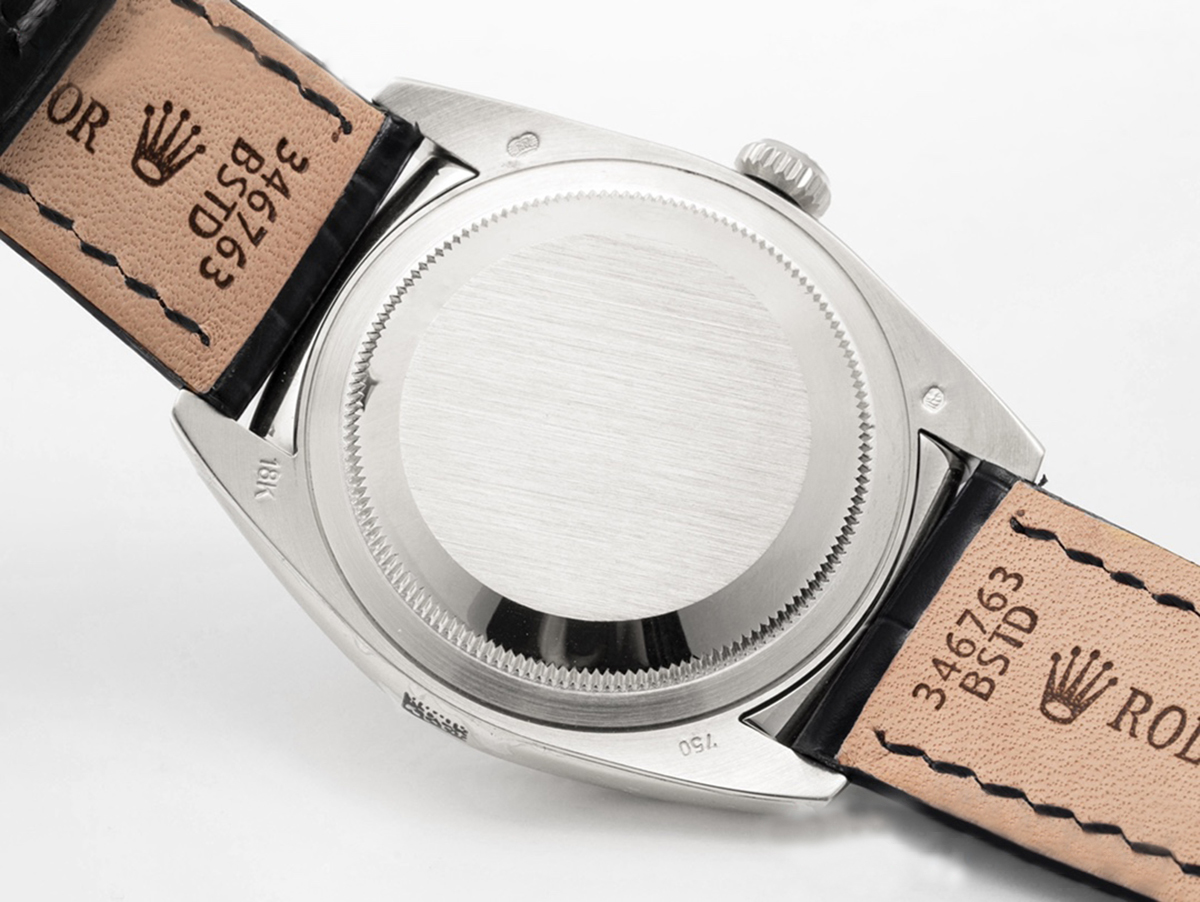 Day-Date 40 Ice Blue Dial in White Gold on Leather Strap